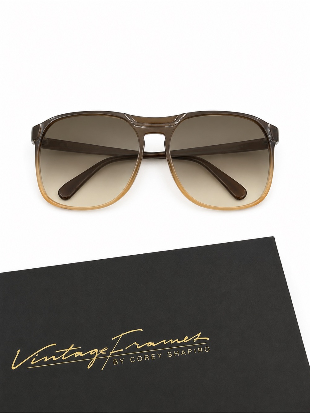 Full Inclusion Vintage Frames Smoke Gradient Sunglasses